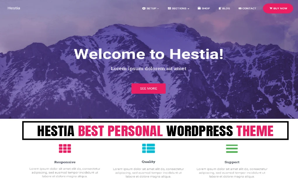 hestia best Personal Website Themes for WordPress